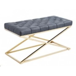 Банкетка camille ткань темно-серая, золото