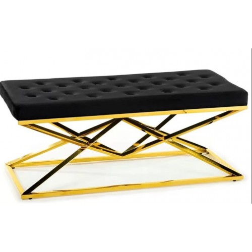 Банкетка cleo велюр серая хаки, золото