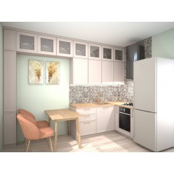 Кухня со шкафами под потолок на заказ